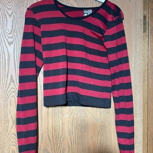 Killstar Crimson and Ebony Striped Top